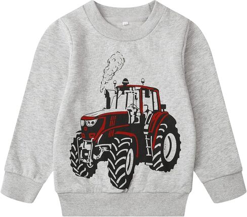 Akyzic Toddler Boys Sweatshirts Cotton Crewneck Truck Shirt Dinosaur Long Sleeve Pullover Tops Tees 2-8T in Saudi Arabia