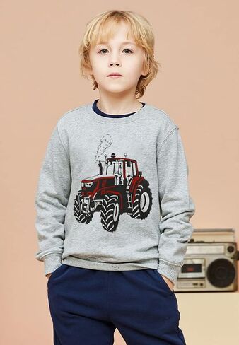 Akyzic Toddler Boys Sweatshirts Cotton Crewneck Truck Shirt Dinosaur Long Sleeve Pullover Tops Tees 2-8T in Saudi Arabia