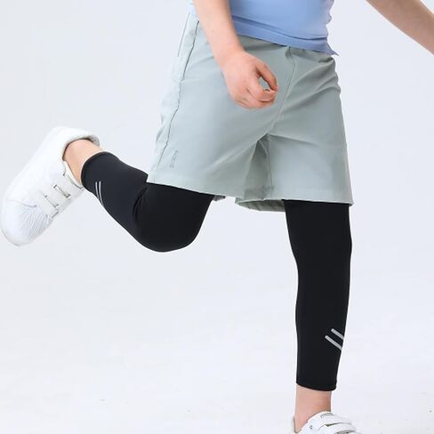 Badeke Boys 2 in 1 Running Compression Pants,Quick Drying Breathable Training Exercise Pants, Workout Athletic Legging Pants in Saudi Arabia