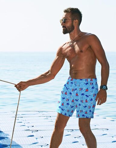 LRD Men's Swim Trunks with Compression Liner 7 Inch Inseam Quick Dry Swim Shorts in Kuwait