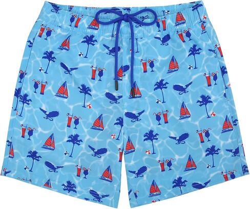 LRD Men's Swim Trunks with Compression Liner 7 Inch Inseam Quick Dry Swim Shorts in Kuwait