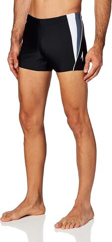 Speedo Men's Swimsuit Square Leg Splice , Black/Black , Medium in Saudi Arabia