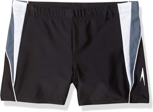 Speedo Men's Swimsuit Square Leg Splice , Black/Black , Medium in Saudi Arabia