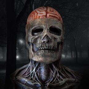 Kocuos Full Head Skull Mask with Movable Jaw, Halloween Scary Mask, Head Realistic Latex Mask