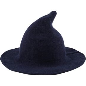 Edoneery Halloween Witch Hat for Women Wide Brim Foldable Pointed Cap for Halloween Party Costume Accessory