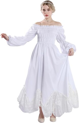 NSPSTT Victorian Dress Renaissance Costume Women Gothic Witch Dress Medieval Wedding Dress in Saudi Arabia