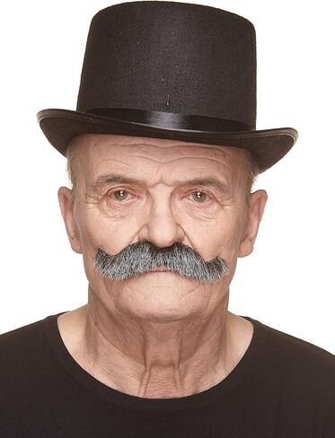 Mustaches Self Adhesive Fake Mustache, Novelty, Rocking Grandpa's False Facial Hair, Costume Accessory for Adults, Black Lustrous Color in Kuwait
