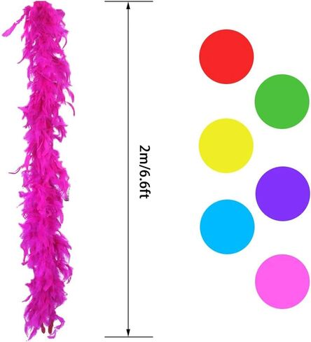 كوسيكا 6 قطع من بوا الريش الملونة بطول 6.5 قدم للنساء والفتيات لتزيين الحفلات التنكرية بالجملة، 6 قطع, 6 قطع in Kuwait
