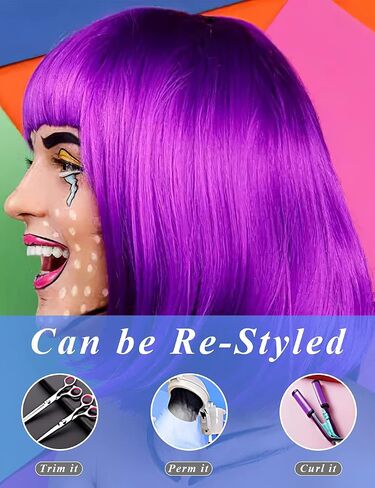 4 Pack Colored Wigs, Funky Colorful Wigs, Short Bob Hair Wigs, Neon Party Wigs, Cosplay Wigs with Rimless Heart Shape Sunglasses - One Size for All Women Kids & Adults Halloween Costume Night Club (Red, Pink, Blue, Green) in Saudi Arabia