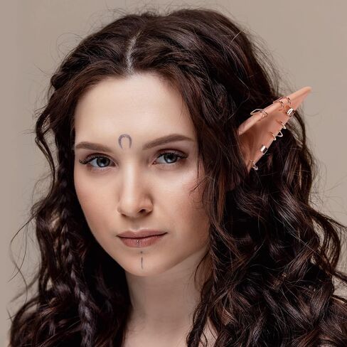 FRESHME Fairy Pixie Elf Ears - Medium and Long Style Cosplay Soft Pointed Ears Renaissance Party Christmas Halloween Custome Makeup Costume Accessories Elven Masquerade Vampire Fairy Ears (2 Pairs) in Saudi Arabia