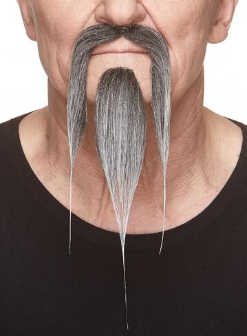 Mustaches Self Adhesive Fake Mustache and Beard, Novelty, Shaolin False Facial Hair, Costume Accessory for Adults Black Color in Saudi Arabia