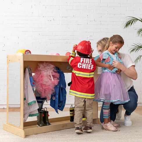 ECR4Kids Streamline Dress-Up Island, Costume Organizer, Natural in Saudi Arabia