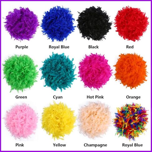 THARAHT 19 Color- 40/60g 2Yard Chandelle Feather Boa Dancing Wedding Party Halloween Costume Decoration Feathers boa in Kuwait