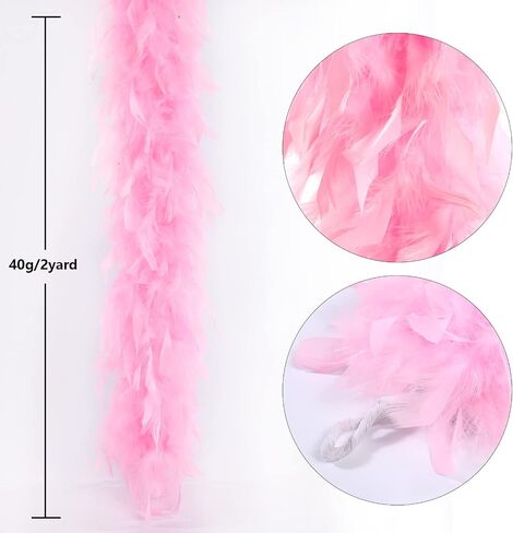 THARAHT 19 Color- 40/60g 2Yard Chandelle Feather Boa Dancing Wedding Party Halloween Costume Decoration Feathers boa in Kuwait