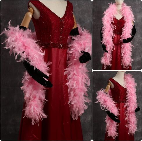 THARAHT 19 Color- 40/60g 2Yard Chandelle Feather Boa Dancing Wedding Party Halloween Costume Decoration Feathers boa in Kuwait