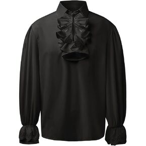 SMIFCAALOR Mens Pirate Shirt Steampunk Victorian Cosplay Shirts Medieval Costume Renaissance Halloween Costume Tops