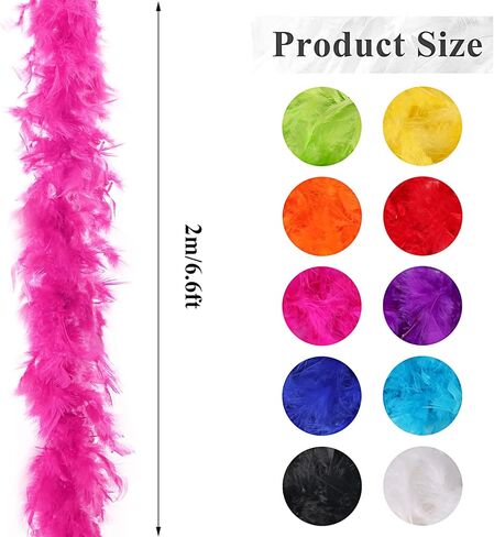 QUEFE 10 قطعة 6.6 قدم من الريش الملون للنساء والفتيات فستان مُصمم حسب الطلب لتزيين الحفلات بالجملة in Kuwait