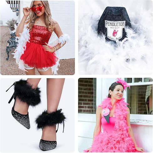 QUEFE 10 قطعة 6.6 قدم من الريش الملون للنساء والفتيات فستان مُصمم حسب الطلب لتزيين الحفلات بالجملة in Kuwait