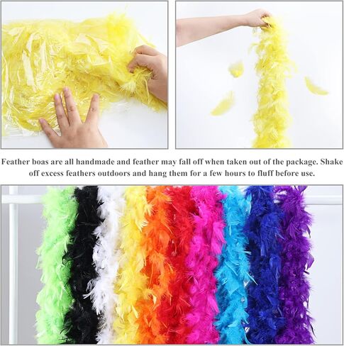 QUEFE 10 قطعة 6.6 قدم من الريش الملون للنساء والفتيات فستان مُصمم حسب الطلب لتزيين الحفلات بالجملة in Kuwait