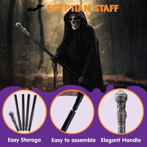إبداعات Spooktacular الفضية عصا دعامة عصا المشي للبالغين والأطفال ملحقات أزياء الهالوين، مصاصي الدماء وحفلات اللعب التظاهري in Saudi Arabia