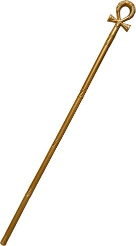 Nicky Bigs Novelties Adult Gold Ankh Cane Pharaoh Scepter Egyptian Staff Cosplay Halloween Costume Prop in Saudi Arabia