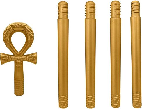 Nicky Bigs Novelties Adult Gold Ankh Cane Pharaoh Scepter Egyptian Staff Cosplay Halloween Costume Prop in Saudi Arabia