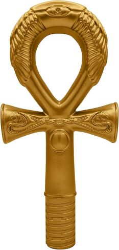 Nicky Bigs Novelties Adult Gold Ankh Cane Pharaoh Scepter Egyptian Staff Cosplay Halloween Costume Prop in Saudi Arabia