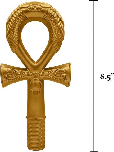 Nicky Bigs Novelties Adult Gold Ankh Cane Pharaoh Scepter Egyptian Staff Cosplay Halloween Costume Prop in Saudi Arabia