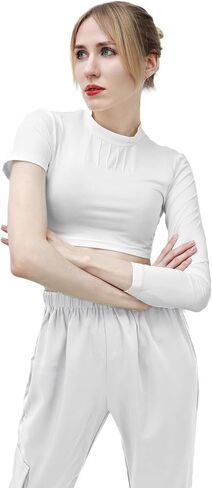 C-ZOFEK Womens White Short Cosplay Top Asymmetrical Sleeves Shirt for Halloween Costume in Saudi Arabia