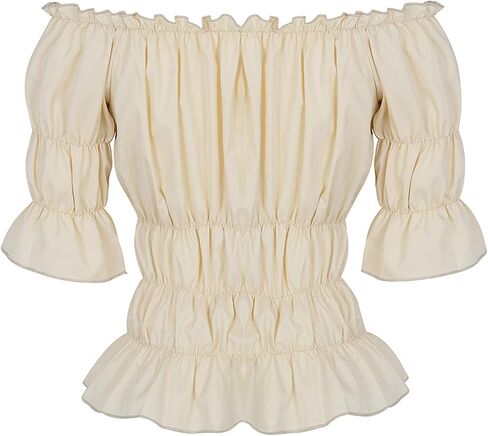 Womens Tops and Blouses Victorian Pirate Skirt Costumes Steampunk Plus Size Renaissance Shirt in Saudi Arabia