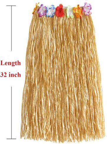 Newcreativetop 32" Adult's Flowered Luau Hula Skirts Pack of 3,Assorted Colors in Kuwait