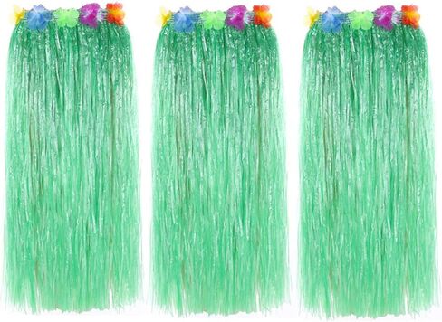 Newcreativetop 32" Adult's Flowered Luau Hula Skirts Pack of 3,Assorted Colors in Kuwait