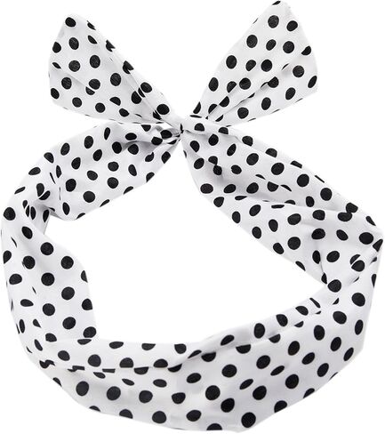 eforpretty 1950's Womens Costume Accessories - 50s Chiffon Scarf,Cat Eye Glasses,Bandana Tie Headband,Drop Dot Earrings in Saudi Arabia