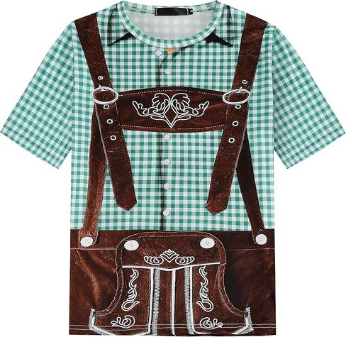 GRAJTCIN Men's Bavarian Oktoberfest Costume Short Sleeve T-Shirt in Kuwait