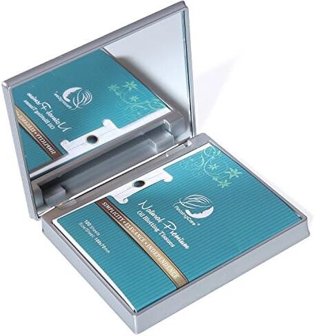Natural Face Oil Blotting Paper - Bamboo Charcoal 100 Counts, Easy Dispensing Oil Absorbing Sheets, Premium Handy Facial Blotting Papers - Face Skin Care or Beauty Make Up Must Have in Kuwait