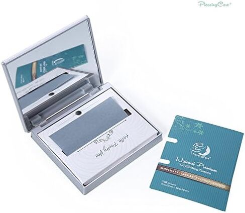 Natural Face Oil Blotting Paper - Bamboo Charcoal 100 Counts, Easy Dispensing Oil Absorbing Sheets, Premium Handy Facial Blotting Papers - Face Skin Care or Beauty Make Up Must Have in Kuwait
