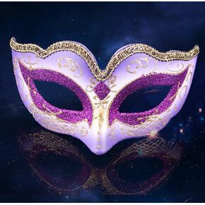 CYIWHI Purple Masquerade Mask Venetian Mask Halloween Mardi Gras Mask for Women and Girls in Kuwait