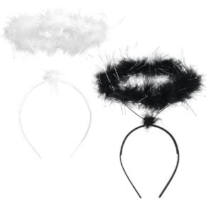 SULOLI Halloween Angel Halo Headbands, 2 PCS Extra Feather Angel Halo Hair Bands Cosplay Accessory for Kids Adults in Kuwait