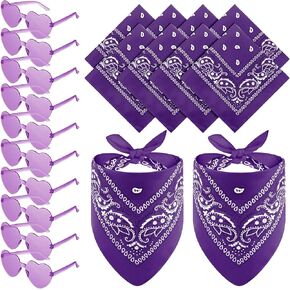 12 مجموعة من عصابات بيزلي ونظارات على شكل قلب نظارات كاوبوي جديدة بدون إطار نظارات شمسية على شكل قلب شفاف للنساء والرجال الغربية