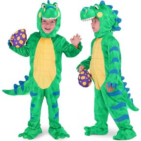 Spooktacular Creations Realistic Blue T-Rex Costume, Dinosaur Costume with Toy Egg for Kids, Toddler Halloween Dress Up Party (3T (3-4 yrs))