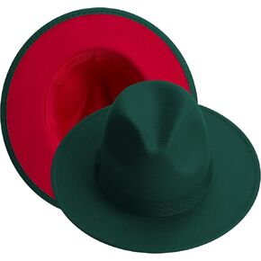 KUJUHA Fedora Hats for Mens/Womens Felt FedoraHats Two Tone Wide Brim Fedora Hats Rancher Hat in Saudi Arabia