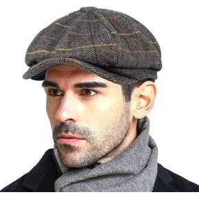 Fashion Men’s Classic Newsboy Gatsby Hat Blend Wool Vintage Flat Ivy Cabbie Cap Boyfriend Gifts(Medium/Large/X-Large) in Saudi Arabia