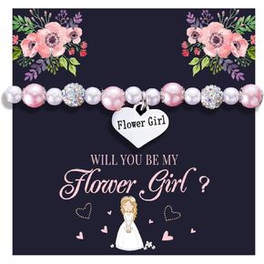 LParkin زهرة فتاة سوار Flowergirl اللؤلؤ سوار Flowergirl هدية مجوهرات in Saudi Arabia