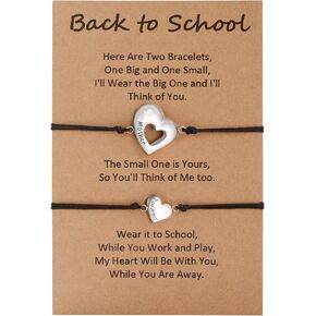 GBTBYS Back to School Gifts Mommy and Me Bracelet First Day of School Matching Wish Bracelets Set for Mother Daughter Son Women Teen Girls Boys Jewelry Gift in Kuwait