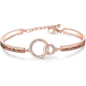 Zuo Bao Memorial Jewelry Sympathy Gift A Piece of My Heart Lives In Heaven Bracelet Loss Jewelry Gift in Saudi Arabia