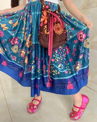 Encanto Mirabel Isabela Shoes for Girls Costume Cosplay Dress Up Embroidery Mary-Jane Ballet Shoes Purple in Kuwait