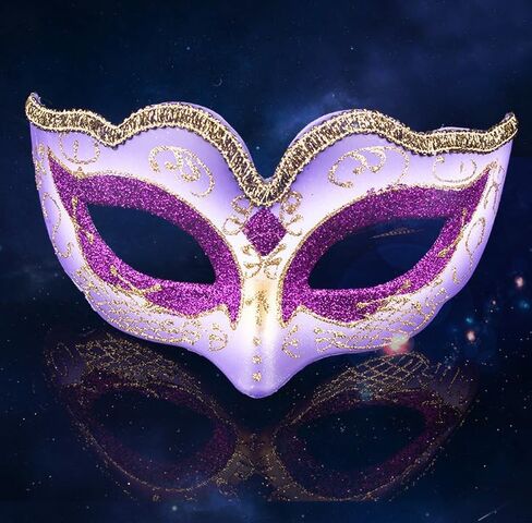 CYIWHI Purple Masquerade Mask Venetian Mask Halloween Mardi Gras Mask for Women and Girls in Kuwait