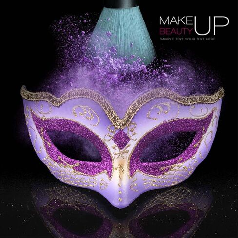 CYIWHI Purple Masquerade Mask Venetian Mask Halloween Mardi Gras Mask for Women and Girls in Kuwait