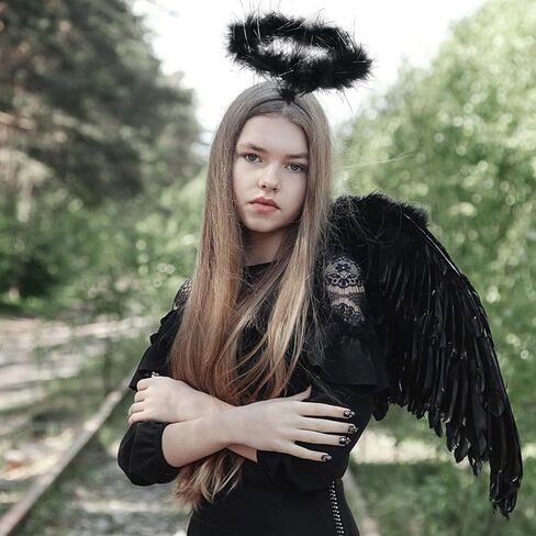 SULOLI Halloween Angel Halo Headbands, 2 PCS Extra Feather Angel Halo Hair Bands Cosplay Accessory for Kids Adults in Saudi Arabia