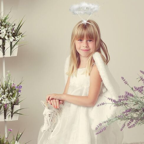 SULOLI Halloween Angel Halo Headbands, 2 PCS Extra Feather Angel Halo Hair Bands Cosplay Accessory for Kids Adults in Saudi Arabia